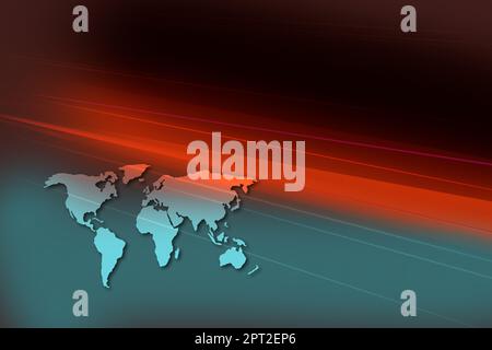 Concept d'actualité révolutionnaire avec carte du monde en arrière-plan Banque D'Images