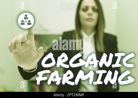 Inspiration montrant signe Organic Farmingan système d'agriculture intégré qui s'efforce de la durabilité, Internet concept un système d'agriculture intégré Th Banque D'Images