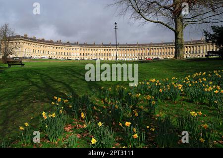 Royal Crescent, Bath, Somerset, Angleterre, Royaume-Uni. Banque D'Images