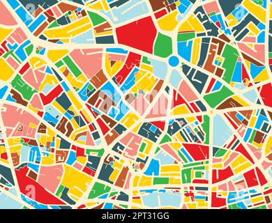 Carte de la ville en couleurs Illustration de Vecteur