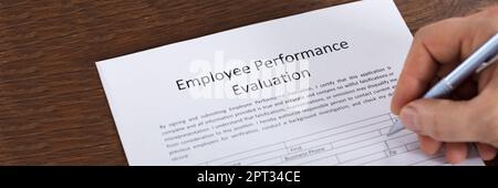 Formulaire d'évaluation et de rétroaction des performances des employés. Objectifs personnels Banque D'Images
