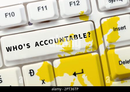 Rédaction affichant le texte qui est responsable, présentation de l'entreprise situation où toutes les parties bénéficient d'une manière ou d'une autre technique d'entreprise inspirante Banque D'Images