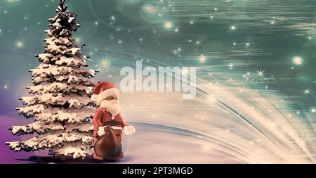 Modèle cadeau de Noël avec espace à copier . Le concept d'un Joyeux Noël. Décoration festive pour les vacances de la veille de Noël. rendu 3d Banque D'Images