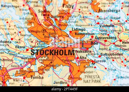 Göteborg, Suède - 20 février 2022: Carte de Stockholm en Suède Banque D'Images