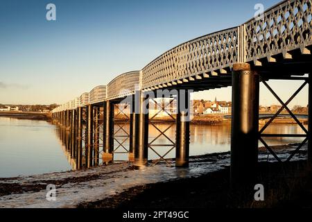 Chemin de fer Bridge, Montrose, Angus, Écosse Banque D'Images