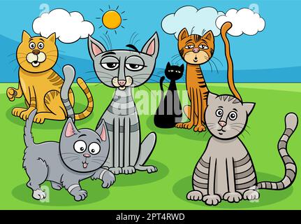 illustration de groupes de chats et d'animaux de chatons Illustration de Vecteur