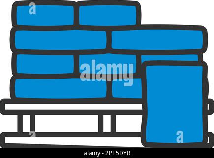 Palette avec icône sacs en plâtre Illustration de Vecteur