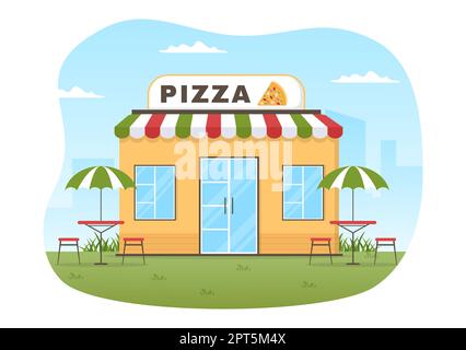 Restaurant italien ou cafétéria avec chef cuisinier faisant des plats traditionnels italiens Pizza dans dessin main dessin dessin dessin de dessin de dessin de dessin de dessin de dessin Banque D'Images