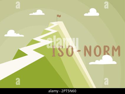 Panneau affichant norme ISO, idée d'affaires une norme acceptée ou une façon de faire les choses les plus en montrant d'accord Banque D'Images