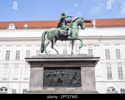 Statue équestre de l'empereur Joseph II, réalisée par Franz Anton Zauner, Josefsplatz, Vienne, Autriche Banque D'Images