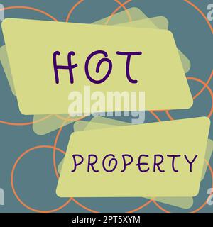 Écriture affichant du texte Hot Property, Word écrit sur quelque chose qui est recherché ou est fortement exigé Banque D'Images