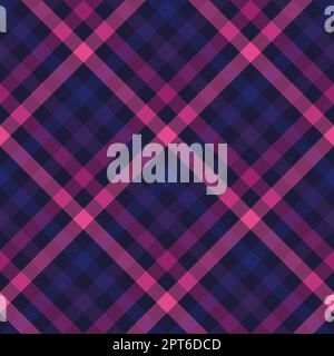 Motif sans couture. Cellule classique en diagonale. Couleur rose contrastée sur fond bleu foncé. Banque D'Images