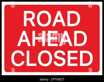 Route en avant signalisation routière fermée Illustration de Vecteur