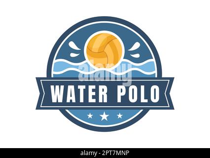 Water Polo Sport joueur jouant pour lancer le ballon sur le but de l'adversaire dans la piscine en dessin à plat dessin à la main modèles Illustration Banque D'Images