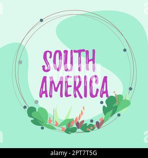 Inspiration montrant signe Amérique du Sud, Business concept continent dans l'hémisphère occidental Latinos connu pour les carnavals Banque D'Images