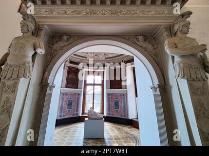 Tour ronde, salle Leander, historicisme romantique, château Schwerin, Schwerin, Mecklembourg-Poméranie occidentale, Allemagne Banque D'Images