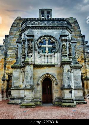 Chapelle Rosslyn, Église gothique, ensemble de films, Roslin, Midlothian, Écosse, Royaume-Uni Banque D'Images