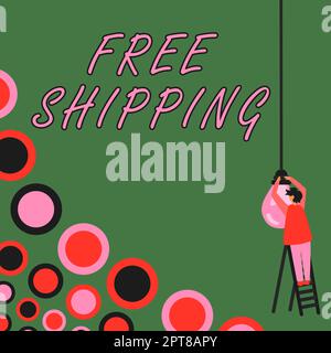 Légende conceptuelle livraison gratuite, présentation commerciale fret expédition chargement chargement chargement chargement chargement chargement expédition transport de charge utile Banque D'Images