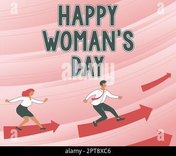 Affiche de texte montrant Happy Woman S Day, Business idée pour commémorer l'essence de chaque dame dans le monde Banque D'Images