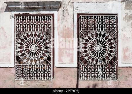 Grille de fenêtre, fer forgé, art, Cienfuegos, Cuba Banque D'Images