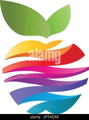 Couleur pomme, jardin d'enfants, peintre, imprimante, logo Illustration de Vecteur