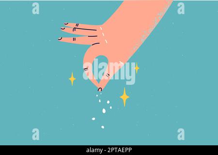 Personne ajoutant des épices à la nourriture Illustration de Vecteur