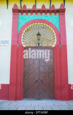 Arènes d'Almendralejo, Badajoz, Estrémadure, Espagne. Vue sur l'extérieur Banque D'Images