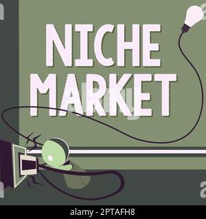 Affiche présentant un marché de niche, sous-ensemble de concept d'entreprise du marché sur lequel un produit spécifique est concentré Banque D'Images