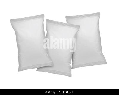 Maquette d'emballage alimentaire en papier d'aluminium blanc, modèle à utiliser pour la conception Banque D'Images