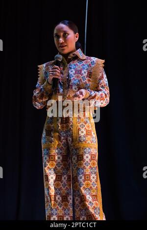 Katya Echazarreta discours de motivation à Mérida, Yucatán. 24 mars 2023 Banque D'Images