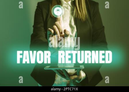 Rédaction affichant le texte de faveur retourné, Aperçu de l'entreprise Banque d'investissement gestion de fonds réglementation et trading Businesswoman Holding Phone et po Banque D'Images