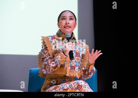 Katya Echazarreta discours de motivation à Mérida, Yucatán. 24 mars 2023 Banque D'Images