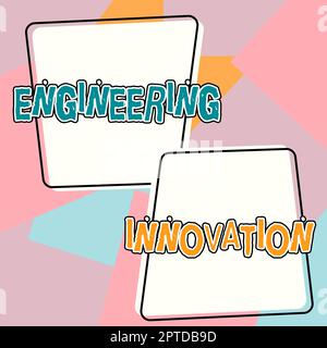 Texte montrant inspiration Engineering innovation, processus de présentation de l'entreprise exprimé sous forme logique et mathématique Banque D'Images