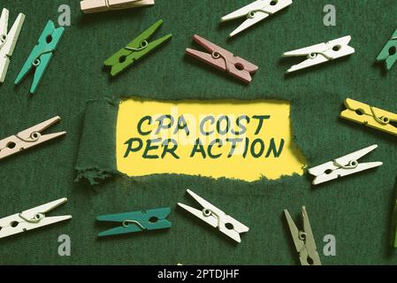 Affichage conceptuel coût par action de l'ACP, Aperçu de l'entreprise conçu pour répondre aux exigences spéciales des employeurs remplaçant l'ancienne conception de papier peint, création Banque D'Images
