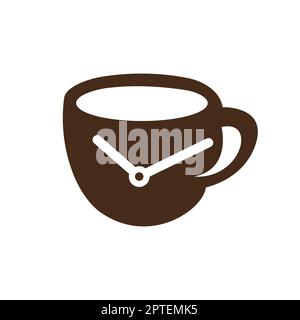 Logo Coffee Time Vector. Concept de minuterie pour tasse à café. Illustration de Vecteur