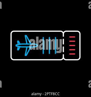 Icône vecteur plat du plan de ticket. Panneau été Illustration de Vecteur