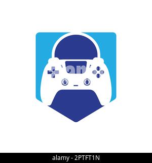 Logo Vector de la boutique de jeux. conception. Combinaison de sacs à provisions joystick à motif vectoriel. Illustration de Vecteur