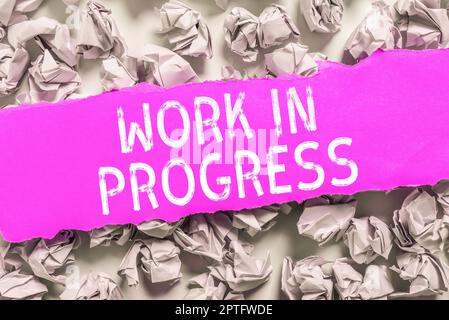 Texte montrant le travail d'inspiration en cours, Word for permanent Business avec travail d'équipe, stratégie et coopération Banque D'Images