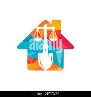 Logo vectoriel de la pelle. Modèle de conception du logo vectoriel du droit du travail. Illustration de Vecteur