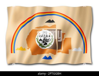 Drapeau ethnique du peuple Navajo, États-Unis. Illustration 3D Banque D'Images