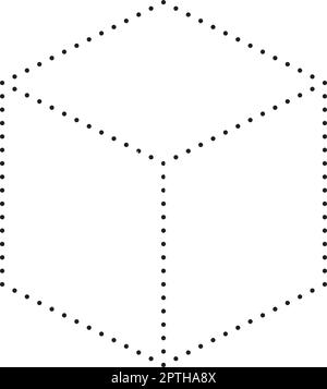 Cube de traçage, élément de lignes de forme de cuboïde pour enfants d'âge préscolaire, maternelle et Montessori activités de dessin en illustration vectorielle Illustration de Vecteur