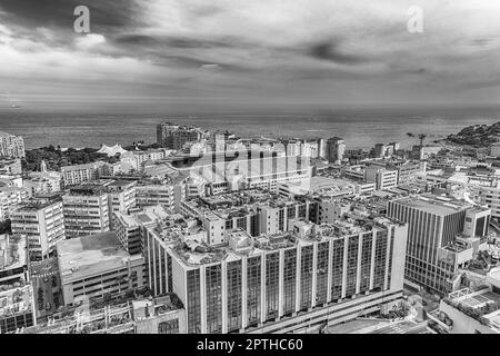 Vue aérienne du stade Louis II. Il est situé dans le quartier de Fontvieille, à Monaco, sur la Côte d'Azur, sur la Côte d'Azur Banque D'Images