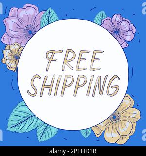 Affiche de texte montrant Free Shipping, Business concept de vente au détail stratégie principalement utilisée pour attirer plus de clients Banque D'Images