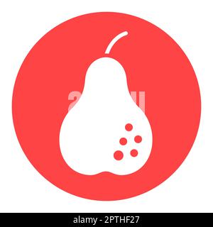 Icône de glyphe de vecteur PEAR. Symbole graphique pour le site Web de restauration, la conception d'applications, les applications mobiles et les médias imprimés, le logo, l'interface utilisateur Banque D'Images