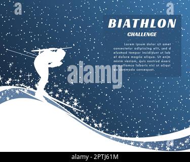 Bannière du défi Biathlon Illustration de Vecteur