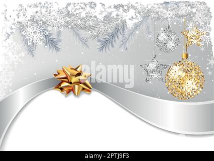 Fond de Noël festif avec ornements de Noël Illustration de Vecteur