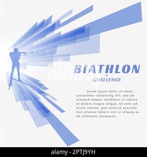 Bannière du défi Biathlon Illustration de Vecteur