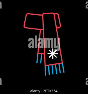 Icône représentant un foulard d'hiver. Panneau hiver Illustration de Vecteur