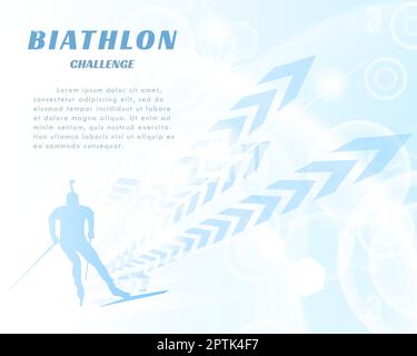 Bannière du défi Biathlon Illustration de Vecteur