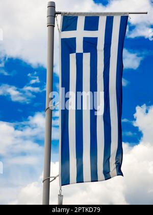 Ensign, drapeau national de la Grèce, République hellénique Banque D'Images